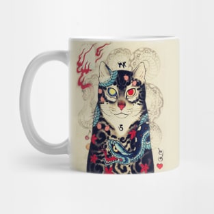 JAPANESE CAT IN SNAKE TATTOO Mug